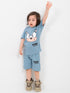 Sonic Themed Cotton Short Set (Blue-Gray)