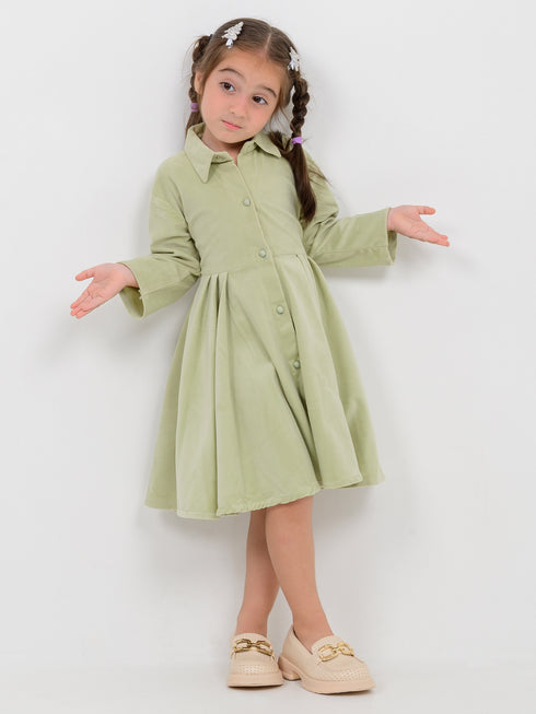 The Graceful Velvet Frock (Sea Green)