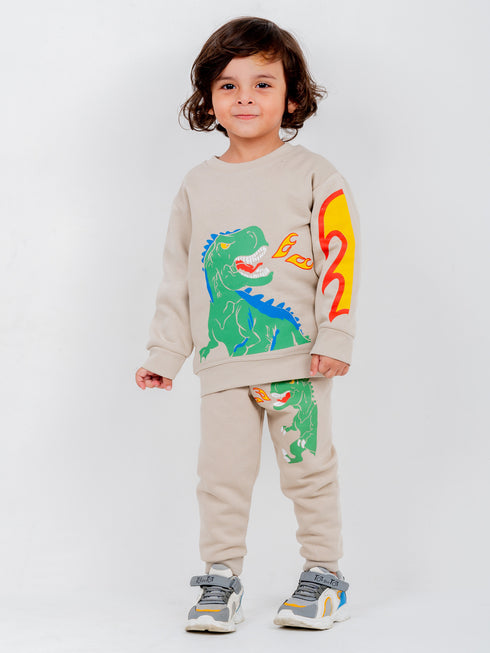 Dragon Themed Fleece Suit (Coffee Cream)
