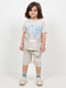 The Tiny Traveller Cotton Short Set (Cream)