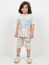 The Tiny Traveller Cotton Short Set (Cream)