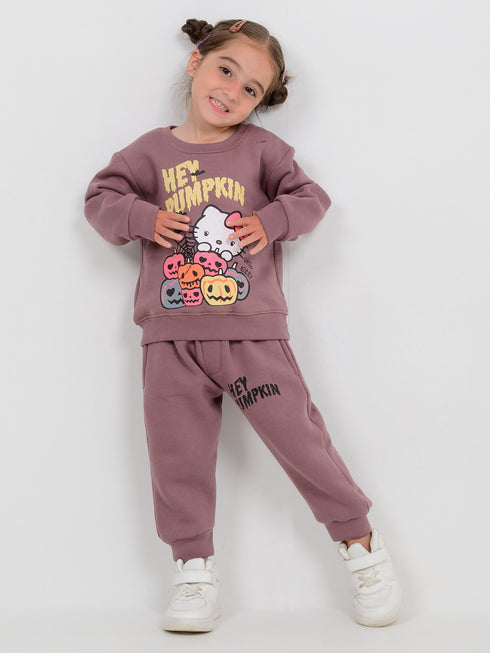 Pumpkin Patch Themed Fleece Suit (Mauve)