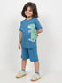 Roary Dino Cozy Cotton Short Set (Ocean Teal)