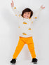Cars Allover Printed Fleece Suit (Off-White/Mustard)