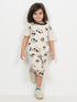 The Panda Party Cotton Short Set (Off-White)