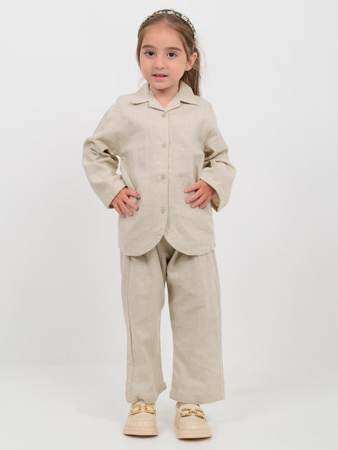 Classic Imported Khaddar Wear 2 Piece Set (Vanilla Beige)