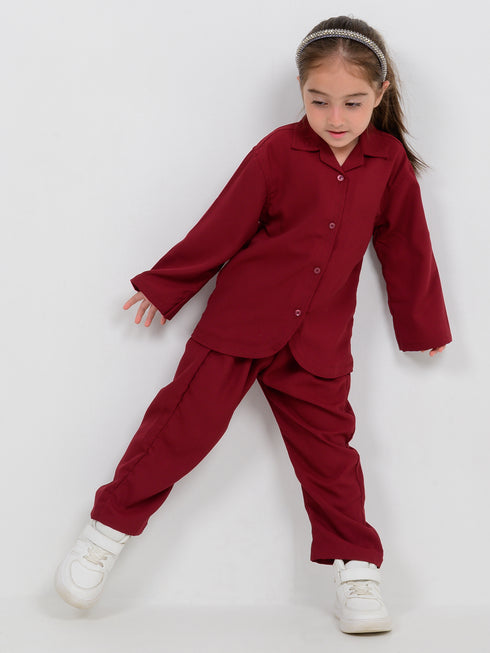 Imported Wash & Wear 2 Piece Set (Burgundy)
