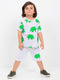 Oversized Tiny TriceraTee Cotton Short Set (Soft Grey)