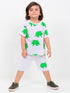 Oversized Tiny TriceraTee Cotton Short Set (Soft Grey)