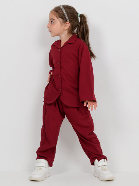 Imported Wash & Wear 2 Piece Set (Burgundy)