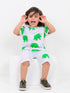 Oversized Tiny TriceraTee Cotton Short Set (Soft Grey)