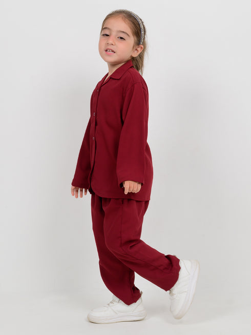 Imported Wash & Wear 2 Piece Set (Burgundy)