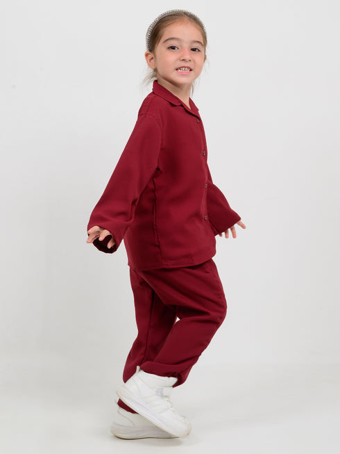 Imported Wash & Wear 2 Piece Set (Burgundy)