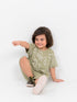Oversized Leaflet Play Cotton Short Set (Olive Mist)