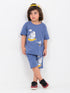 Oversized Cool Shark Cotton Short Set (Galactic Blue)