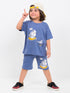 Oversized Cool Shark Cotton Short Set (Galactic Blue)