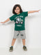 This Is How I Roll Cotton Short Set (Dark Green & Heather Grey)