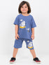 Oversized Cool Shark Cotton Short Set (Galactic Blue)