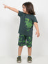 T-Rex Adventure Cotton Short Set (Dark Green)