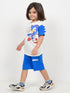 Sonic Action Play Cotton Short Set (White & Blue)