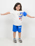 Sonic Action Play Cotton Short Set (White & Blue)