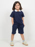 Classic Zip Polo Set (Navy)