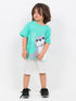 Oversized Happy Seal Adventure Cotton Short Set (Minty Ocean)