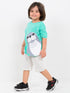 Oversized Happy Seal Adventure Cotton Short Set (Minty Ocean)