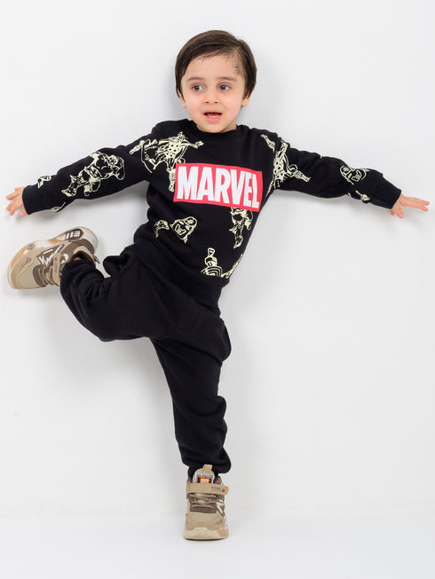 Marvel Heroes Themed Fleece Suit (Black)