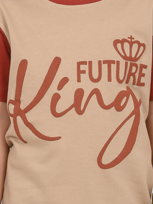 Future King Cotton Short Set (Beige & Brown)
