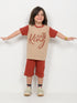 Future King Cotton Short Set (Beige & Brown)