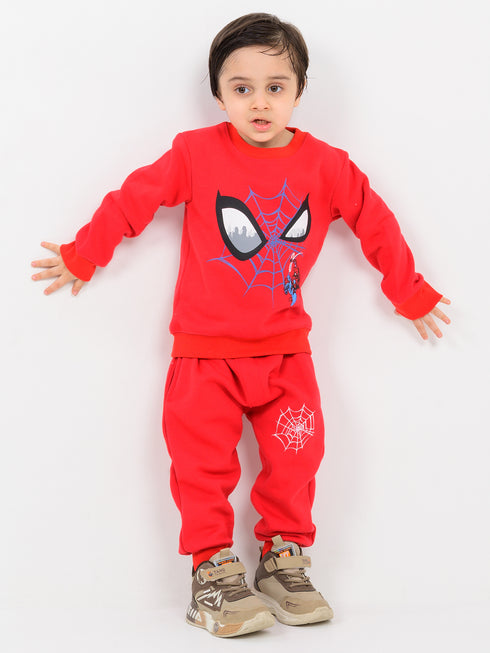 Spider Themed Fleece Suit (Red)