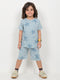 The Turtle Themed Cotton Short Set (Mist Blue)