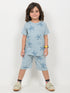 The Turtle Themed Cotton Short Set (Mist Blue)
