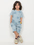 The Turtle Themed Cotton Short Set (Mist Blue)