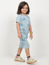 The Turtle Themed Cotton Short Set (Mist Blue)