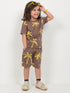 The Palm Breeze Cotton Short Set (Cocoa Brown)