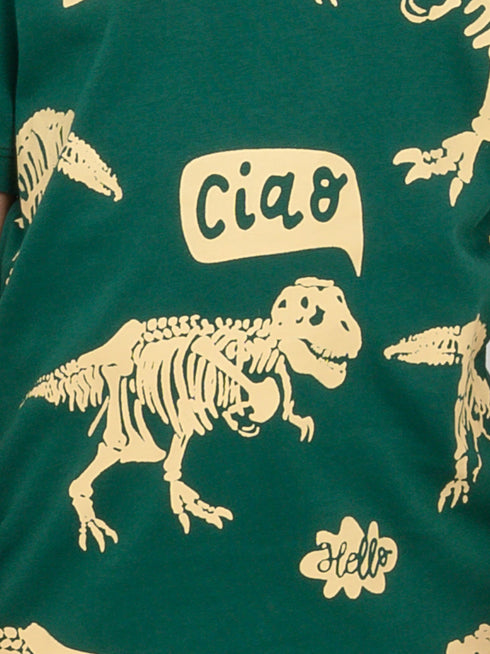 Jurassic Journal Cotton Short Set (Deep Green)