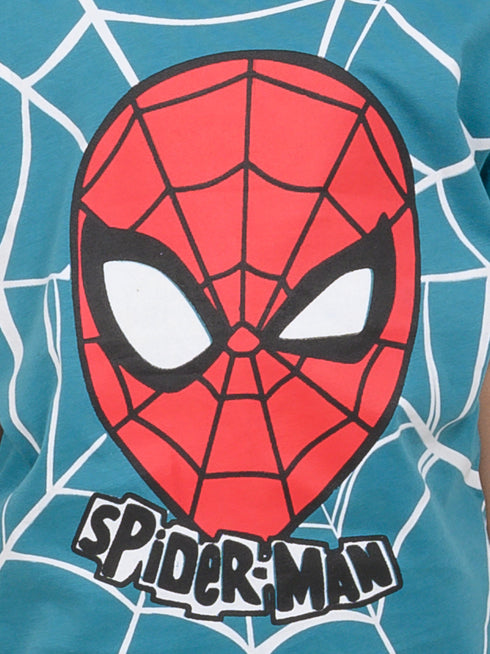 The Spidey Adventure Cotton Short Set (Teal Blue)