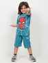 The Spidey Adventure Cotton Short Set (Teal Blue)