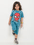 The Spidey Adventure Cotton Short Set (Teal Blue)
