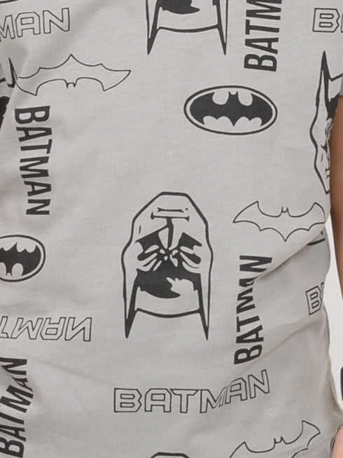 The Bat-Signal Cotton Short Set (Ash Grey)