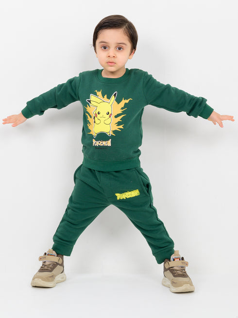 Patronus Pikachu Themed Fleece Suit (Dark Green)