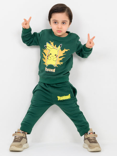 Patronus Pikachu Themed Fleece Suit (Dark Green)