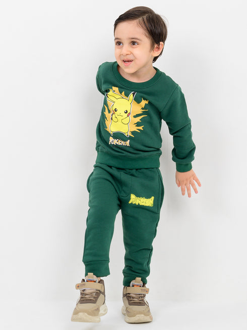 Patronus Pikachu Themed Fleece Suit (Dark Green)