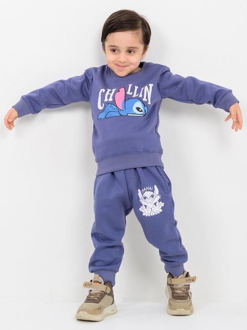 Chillin Champ Themed Fleece Suit (Cosmic Indigo)