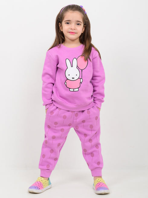 Bunny Bloom Fleece Suit (Lilac)