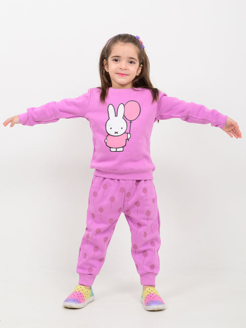 Bunny Bloom Fleece Suit (Lilac)