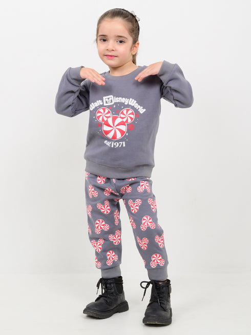 Candy Land Cozy Fleece Suit (Charcoal Grey)