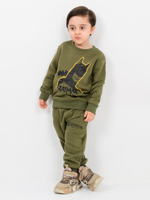 Batman Bat-Signal Fleece Suit (Army Green)